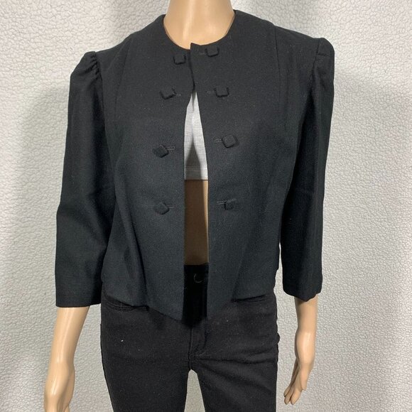 Vintage 1950's Black Boxy Cropped Swing Coat - Picture 1 of 4
